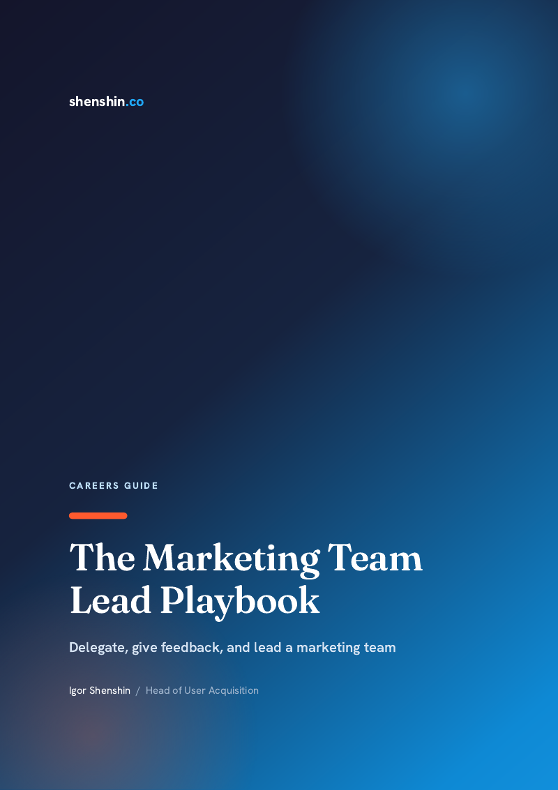 The Marketing Team Lead Playbook cover